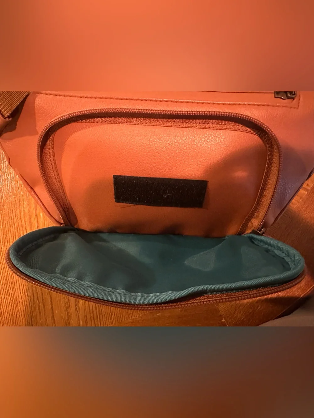 Kibou Vegan Leather Diaper Bag Fanny Pack - Saddle Brown (No Pad)